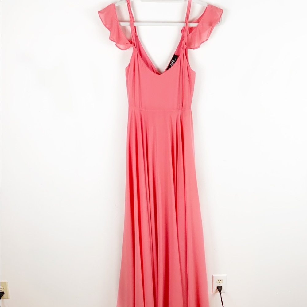 Lulu’s Romantic Fantasy Coral Pink Maxi Dress - Picture 2 of 6